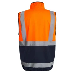 Men's Pro HI-VIS Full Zip Gilet | Orange Navy