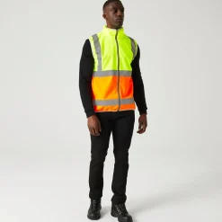 Men's Pro HI-VIS Full Zip Gilet | Yellow Orange