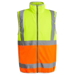 Men's Pro HI-VIS Full Zip Gilet | Yellow Orange
