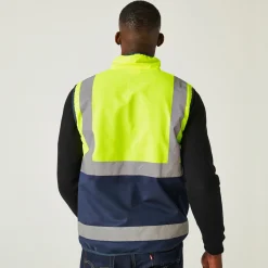 Men's Pro HI-VIS Full Zip Gilet | Yellow Navy