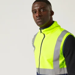 Men's Pro HI-VIS Full Zip Gilet | Yellow Navy