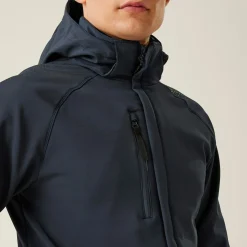 Men's Repeller Lined Softshell Hooded Jacket | Navy