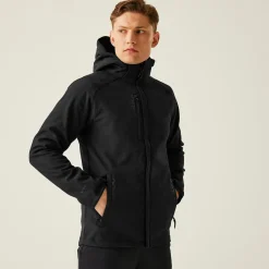 Men's Repeller Lined Softshell Hooded Jacket | Black