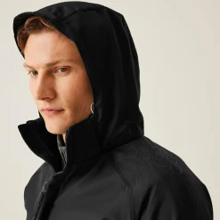 Men's Repeller Lined Softshell Hooded Jacket | Black