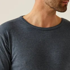Men's Short Sleeve Thermal Vest | Denim Blue
