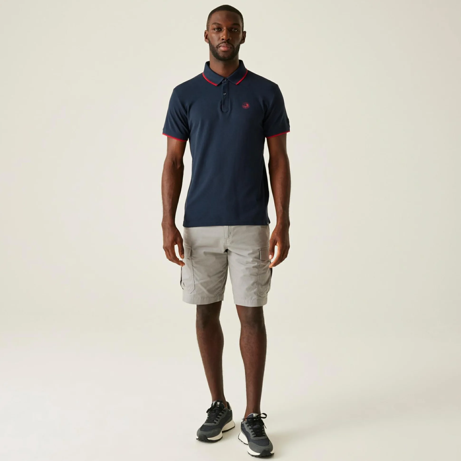 Men's Tadeo II Polo Shirt | Navy Poppy Red Tipping