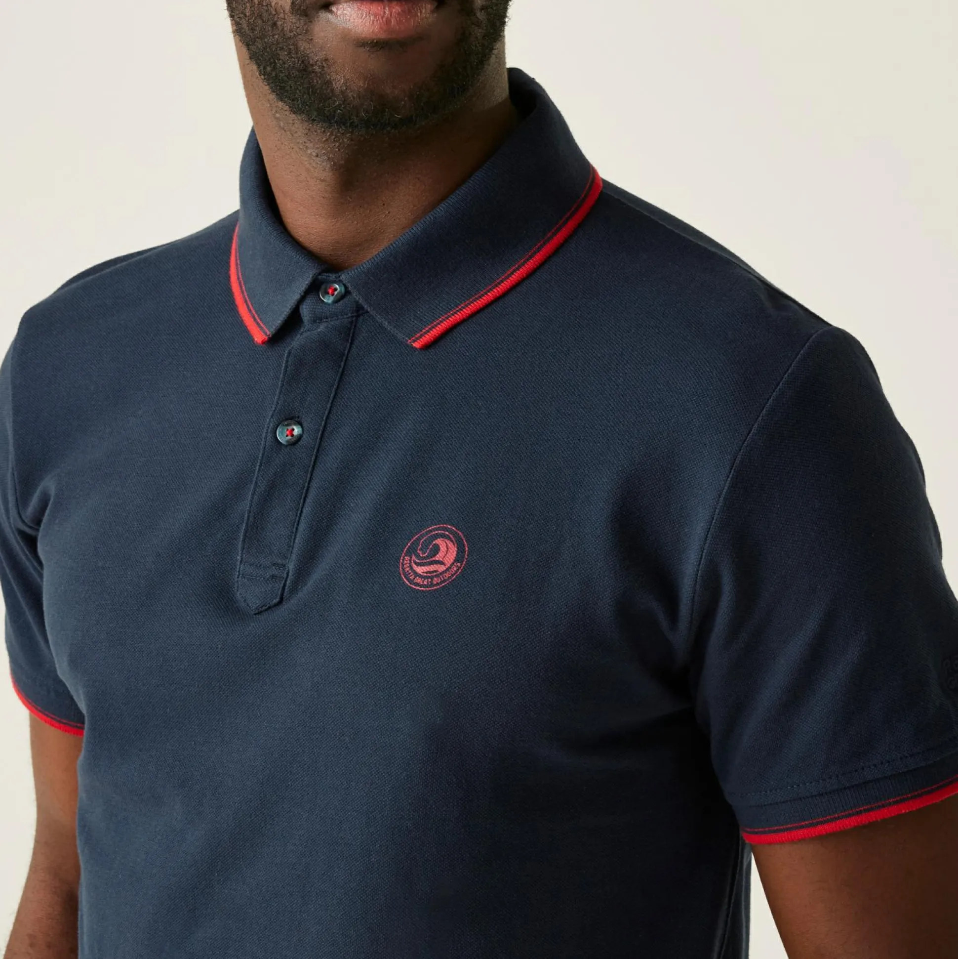 Men's Tadeo II Polo Shirt | Navy Poppy Red Tipping
