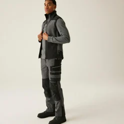 Men's 4Tex Stretch 3 Layer Softshell Bodywarmer | Slate Grey Black