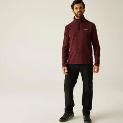 Men's Thompson Marl Half Zip Fleece | Dark Maroon