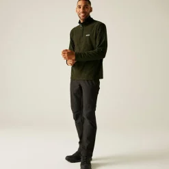 Men's Thompson Marl Half Zip Fleece | Olive Green