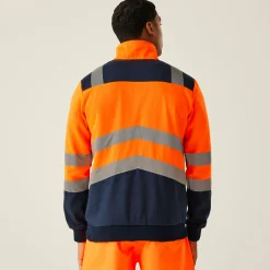 Men's 2-tone Quarter-Zip Top | Orange Navy