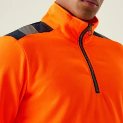 Men's 2-tone Quarter-Zip Top | Orange Navy