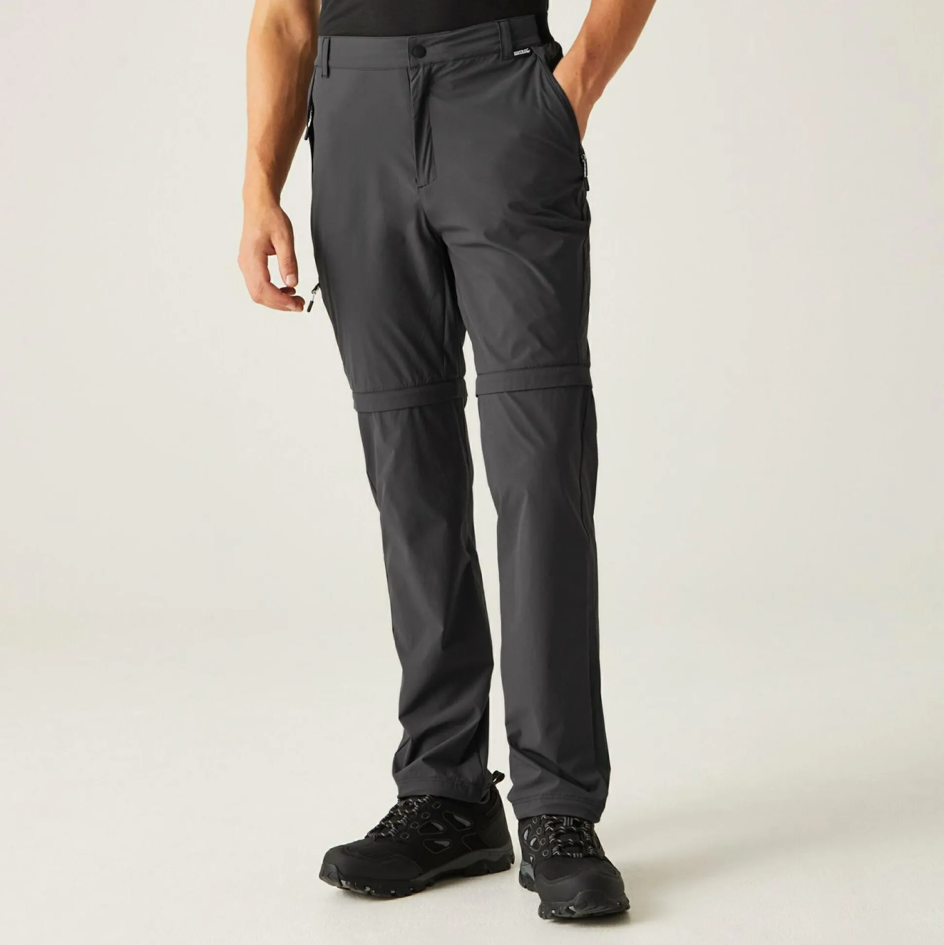 Men's Travel Light Zip Off Packaway Trousers | Ash