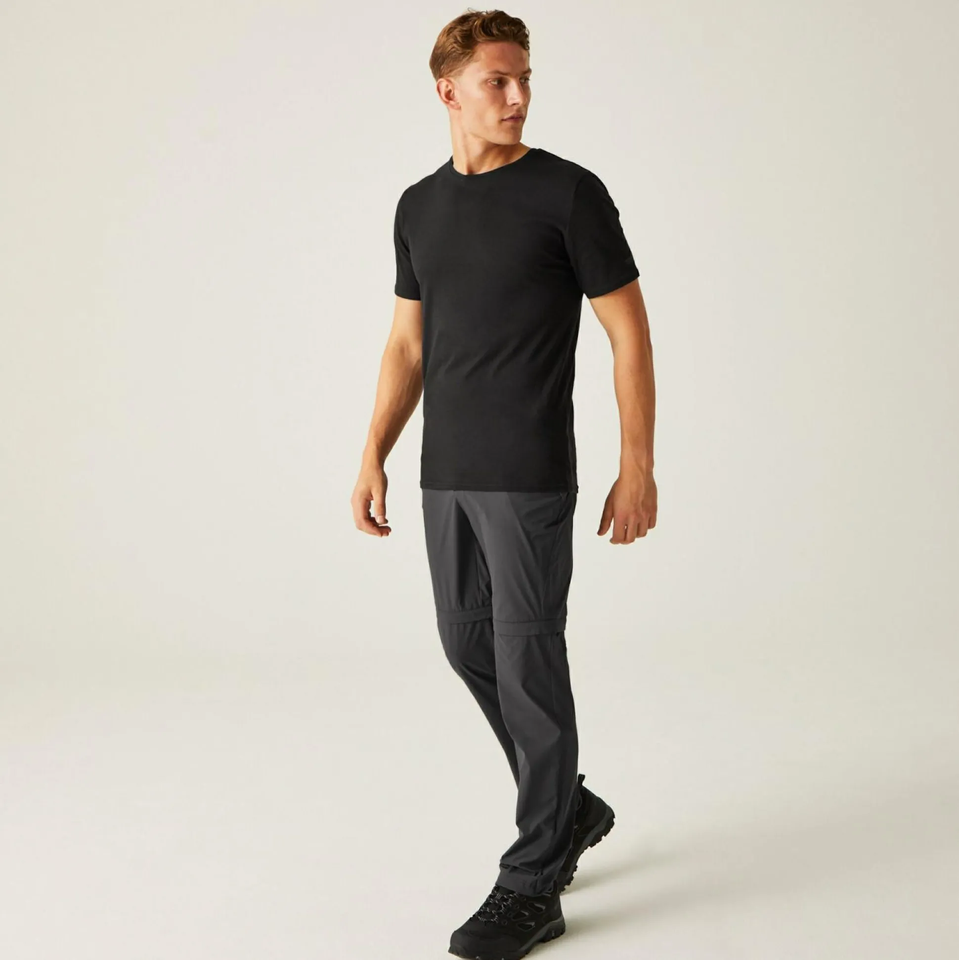 Men's Travel Light Zip Off Packaway Trousers | Ash