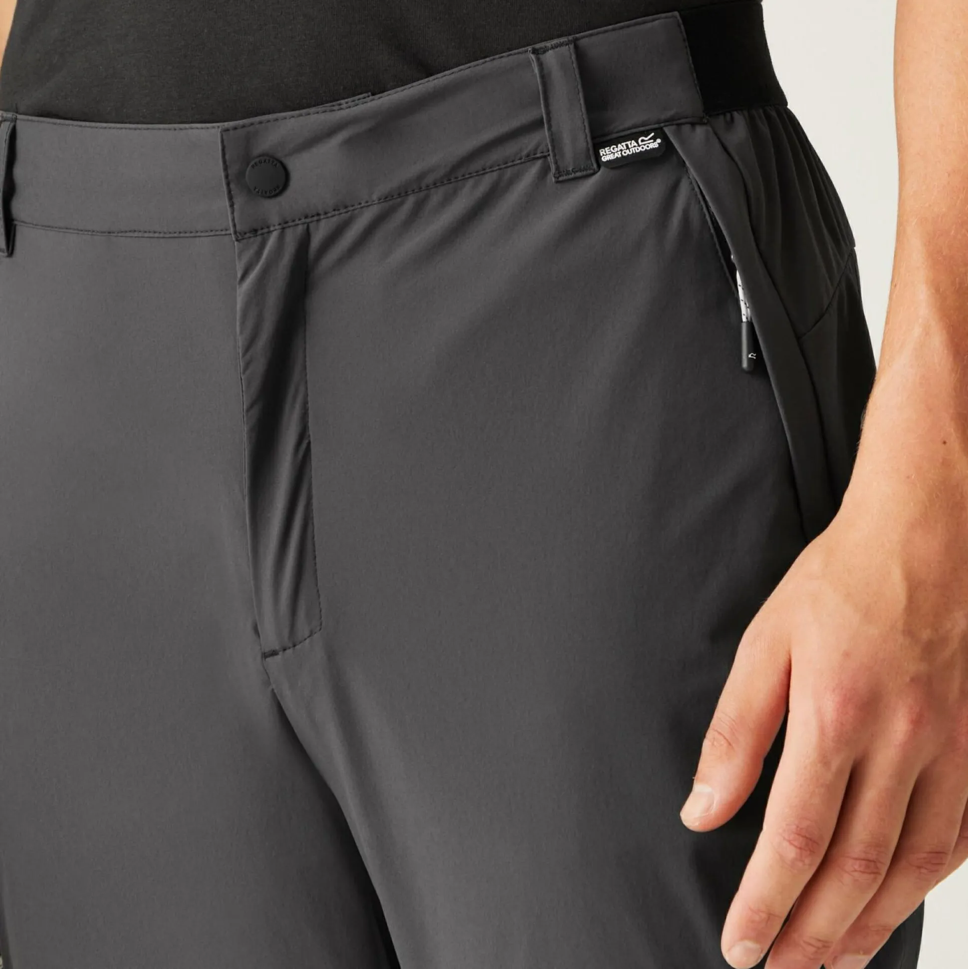 Men's Travel Light Zip Off Packaway Trousers | Ash