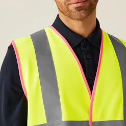 Men's Two Tone Hi-Vis Vest | Yellow/Pink