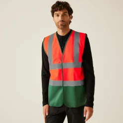 Men's Two Tone Hi-Vis Vest | Red/Green