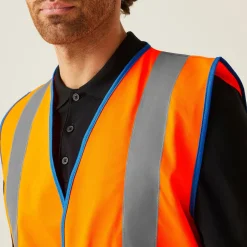 Men's Two Tone Hi-Vis Vest | Orange/Blue