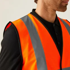 Men's Two Tone Hi-Vis Vest | Orange/Black