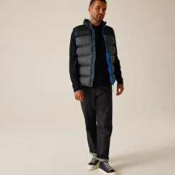 Men's Vintage Puffer Bodywarmer | Seal Grey Black