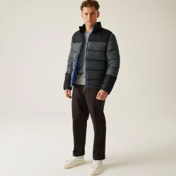 Men's Vintage Puffer Jacket | Seal Grey Black