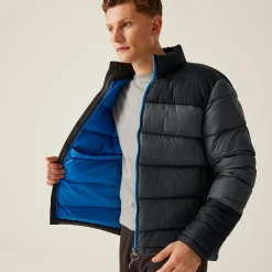 Men's Vintage Puffer Jacket | Seal Grey Black