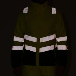 Men's Waterproof Hi-Vis Bomber Jacket | Yellow Navy