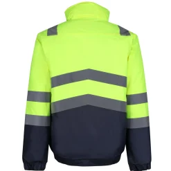 Men's Waterproof Hi-Vis Bomber Jacket | Yellow Navy