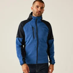 Men's X-Pro Coldspring II Hybrid Full Zip Hooded Fleece  | Oxford Blue Marl Navy