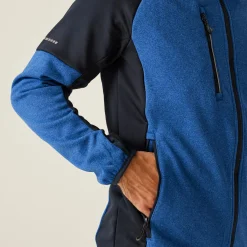 Men's X-Pro Coldspring II Hybrid Full Zip Hooded Fleece  | Oxford Blue Marl Navy