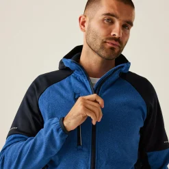 Men's X-Pro Coldspring II Hybrid Full Zip Hooded Fleece  | Oxford Blue Marl Navy