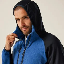 Men's X-Pro Coldspring II Hybrid Full Zip Hooded Fleece  | Oxford Blue Marl Navy