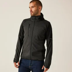 Men's X-Pro Coldspring II Hybrid Full Zip Hooded Fleece  | Grey Marl Black