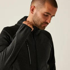 Men's X-Pro Coldspring II Hybrid Full Zip Hooded Fleece  | Grey Marl Black