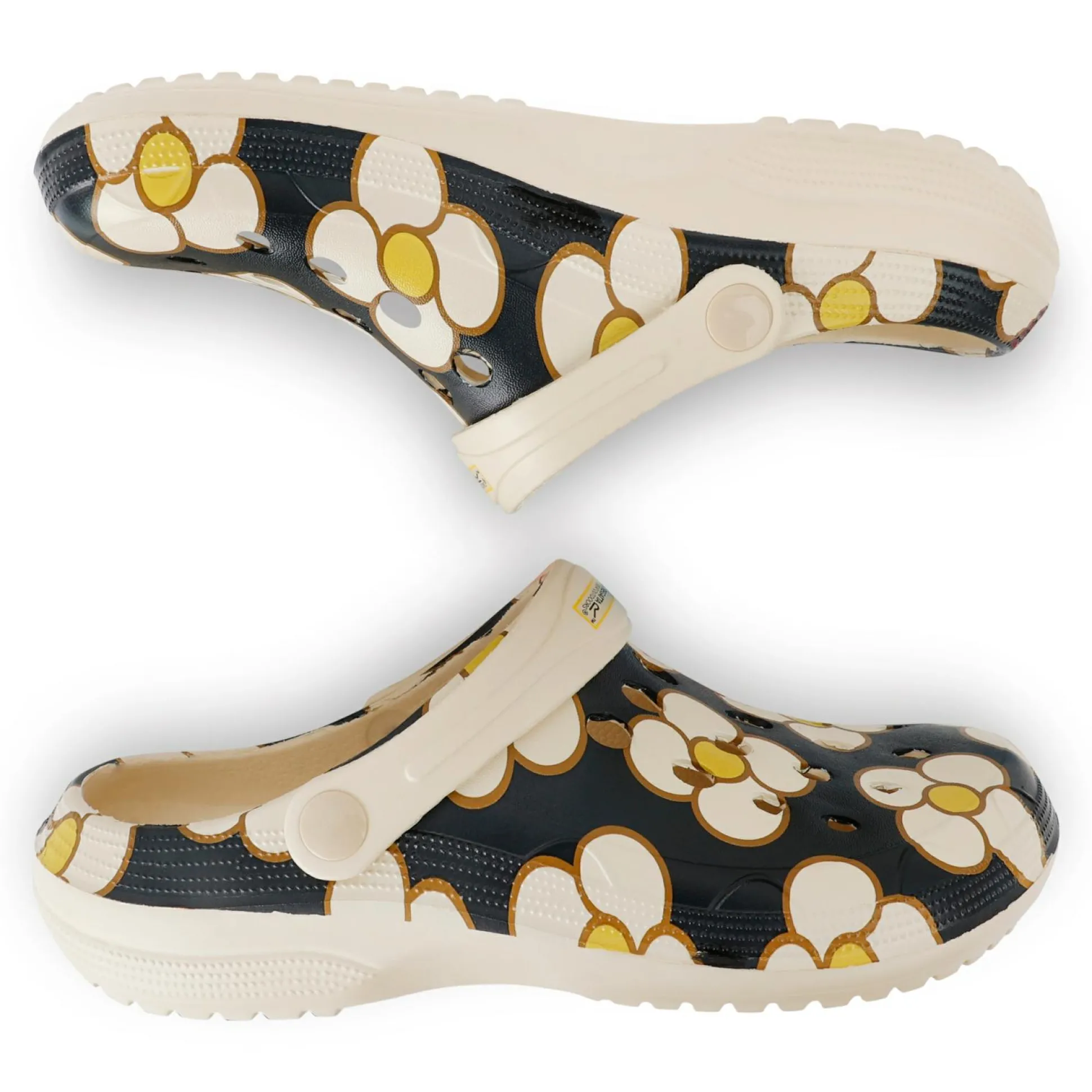Orla Kiely Clog Sandals | Spinning Flower Black