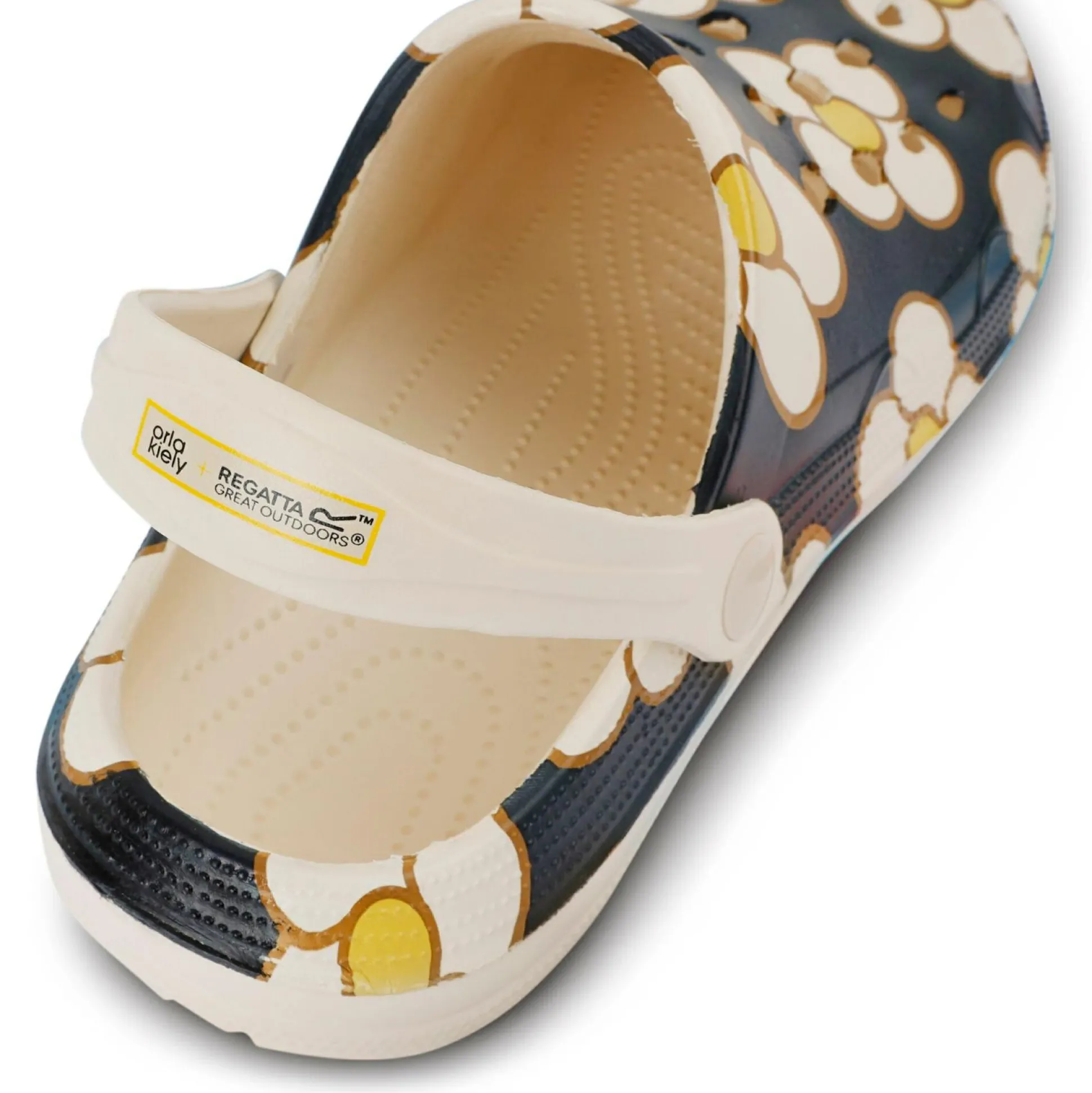 Orla Kiely Clog Sandals | Spinning Flower Black