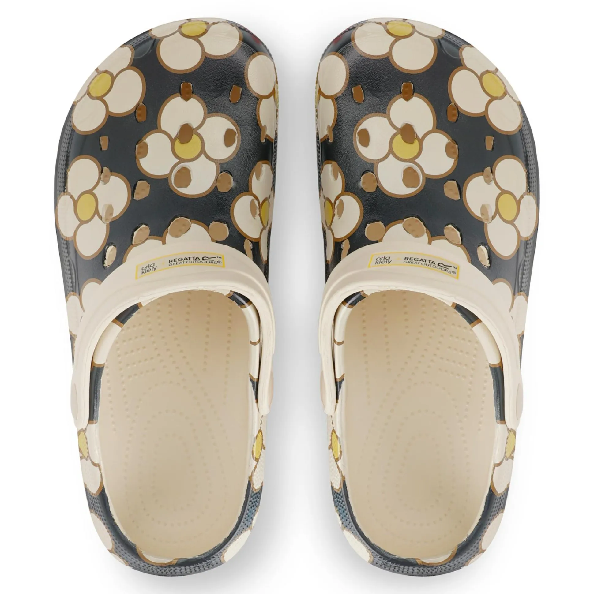 Orla Kiely Clog Sandals | Spinning Flower Black