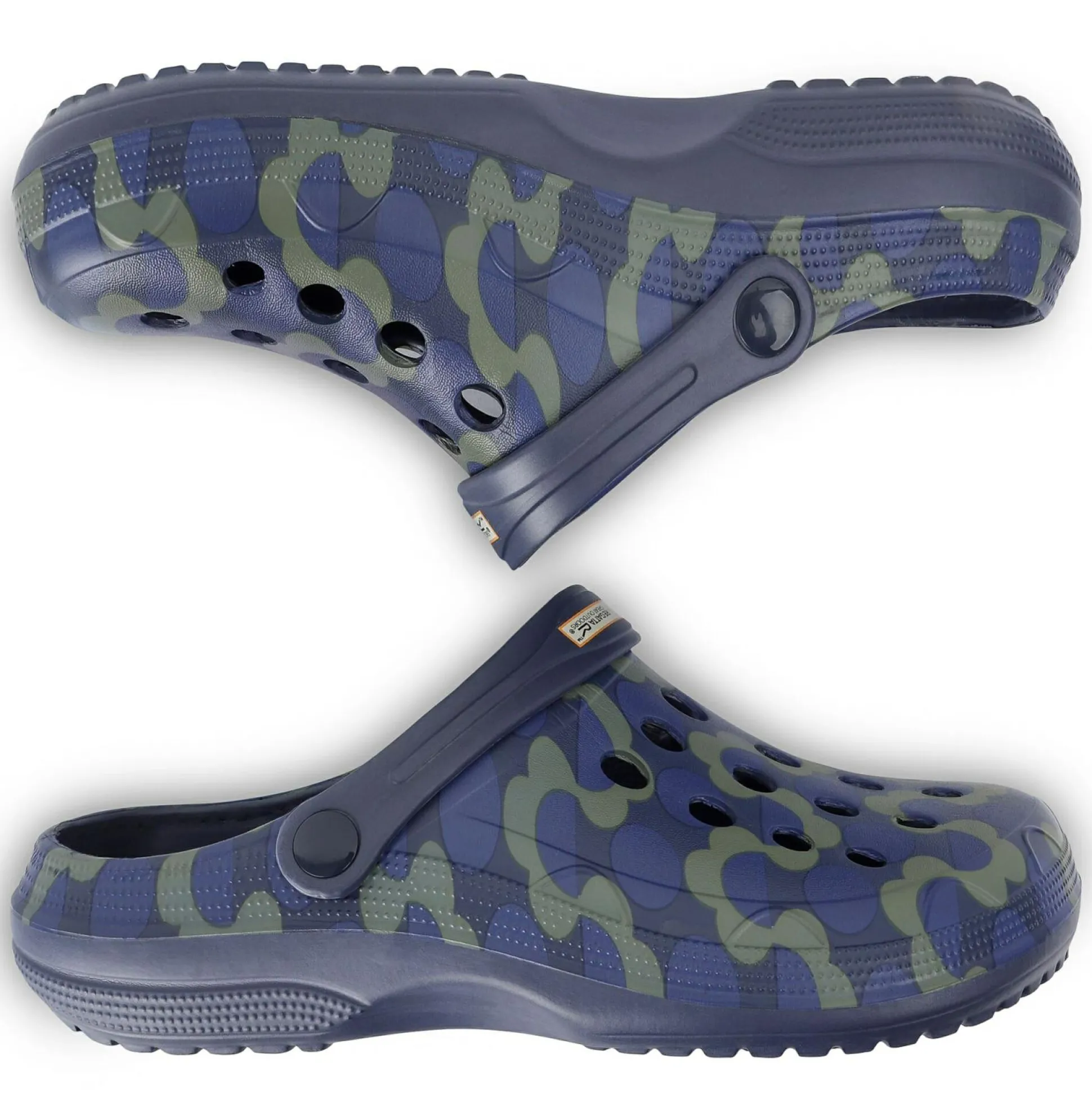 Orla Kiely Clog Sandals | Frilly Flower Blue