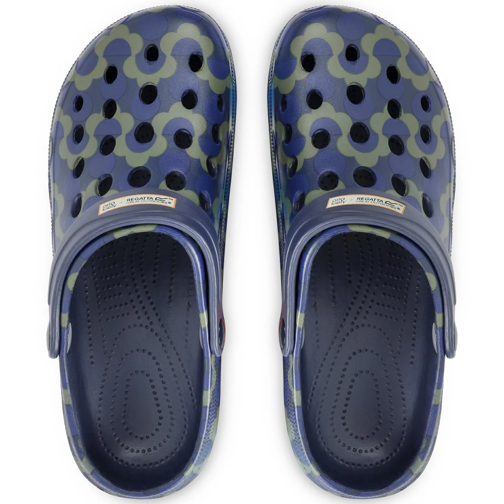 Orla Kiely Clog Sandals | Frilly Flower Blue