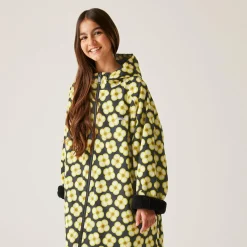 Orla Kiely Girls Changing Robe | Spinning Flower Black