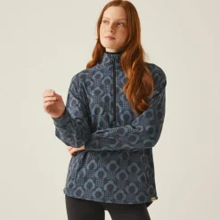Orla Kiely Half Zip Midlayer | Rain Cloud Black