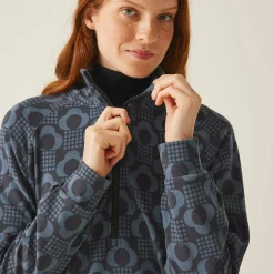 Orla Kiely Half Zip Midlayer | Rain Cloud Black
