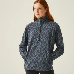 Orla Kiely Half Zip Midlayer | Rain Cloud Black