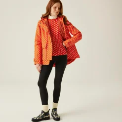 Orla Kiely Mid Length Waterproof Jacket | Clover Red