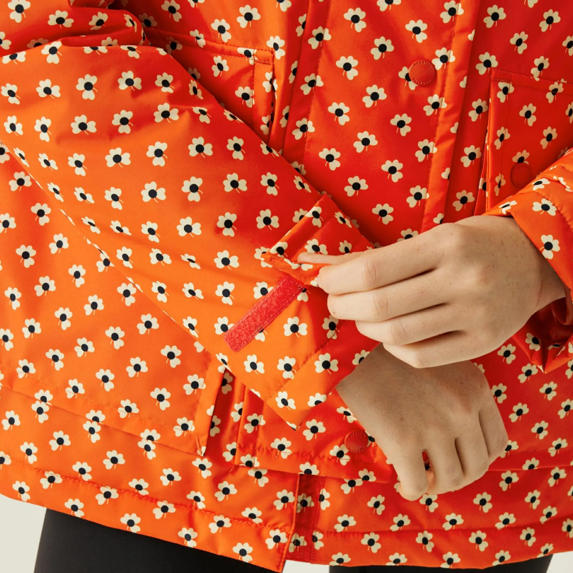 Orla Kiely Mid Length Waterproof Jacket | Clover Red