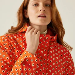 Orla Kiely Mid Length Waterproof Jacket | Clover Red