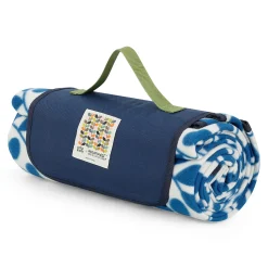 Orla Kiely Printed Picnic Blanket | Jasmine Flower Blue