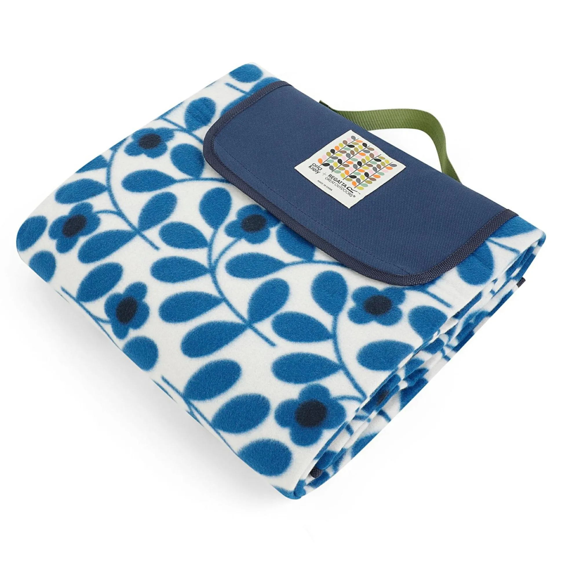 Orla Kiely Printed Picnic Blanket | Jasmine Flower Blue