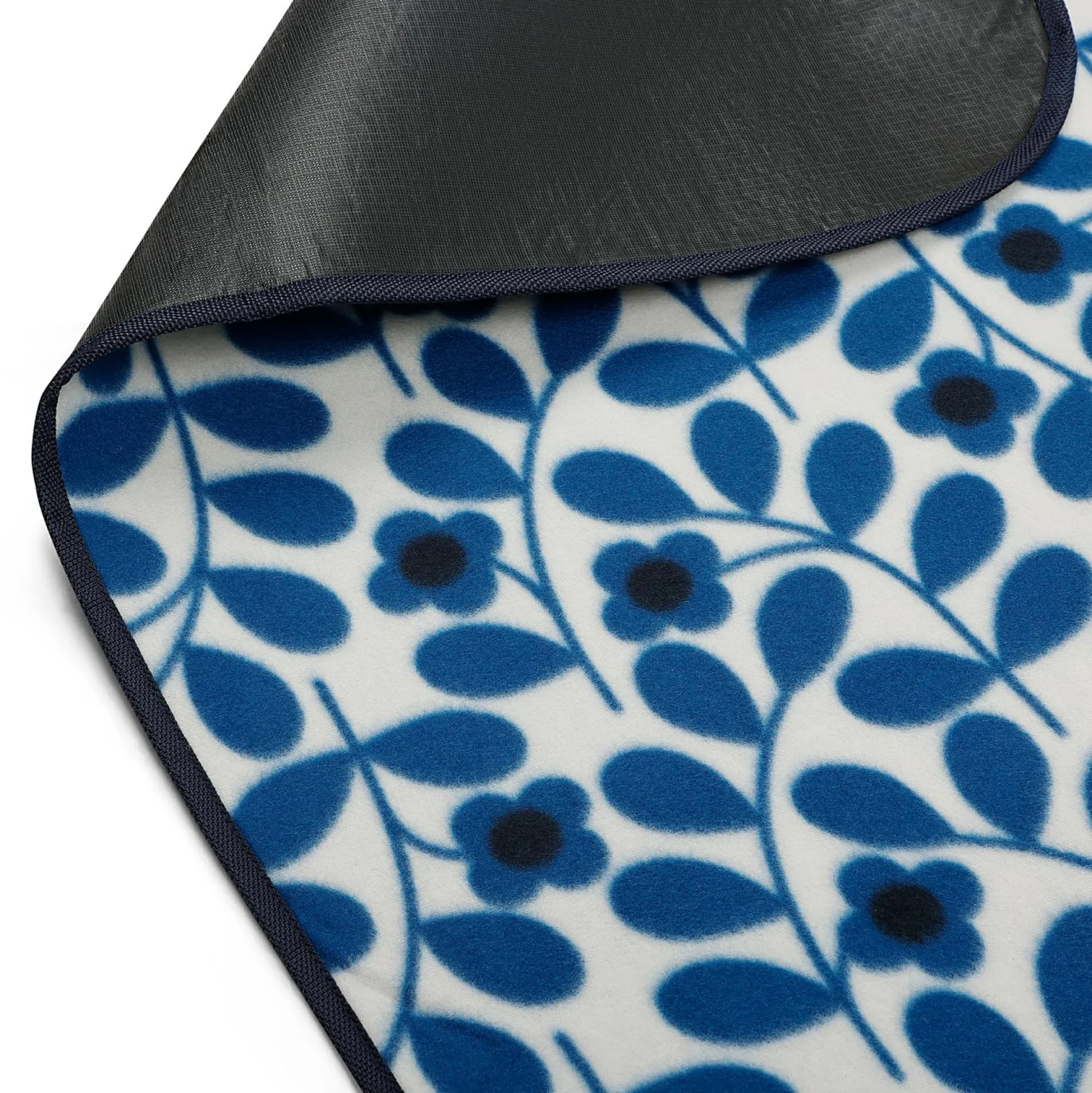 Orla Kiely Printed Picnic Blanket | Jasmine Flower Blue