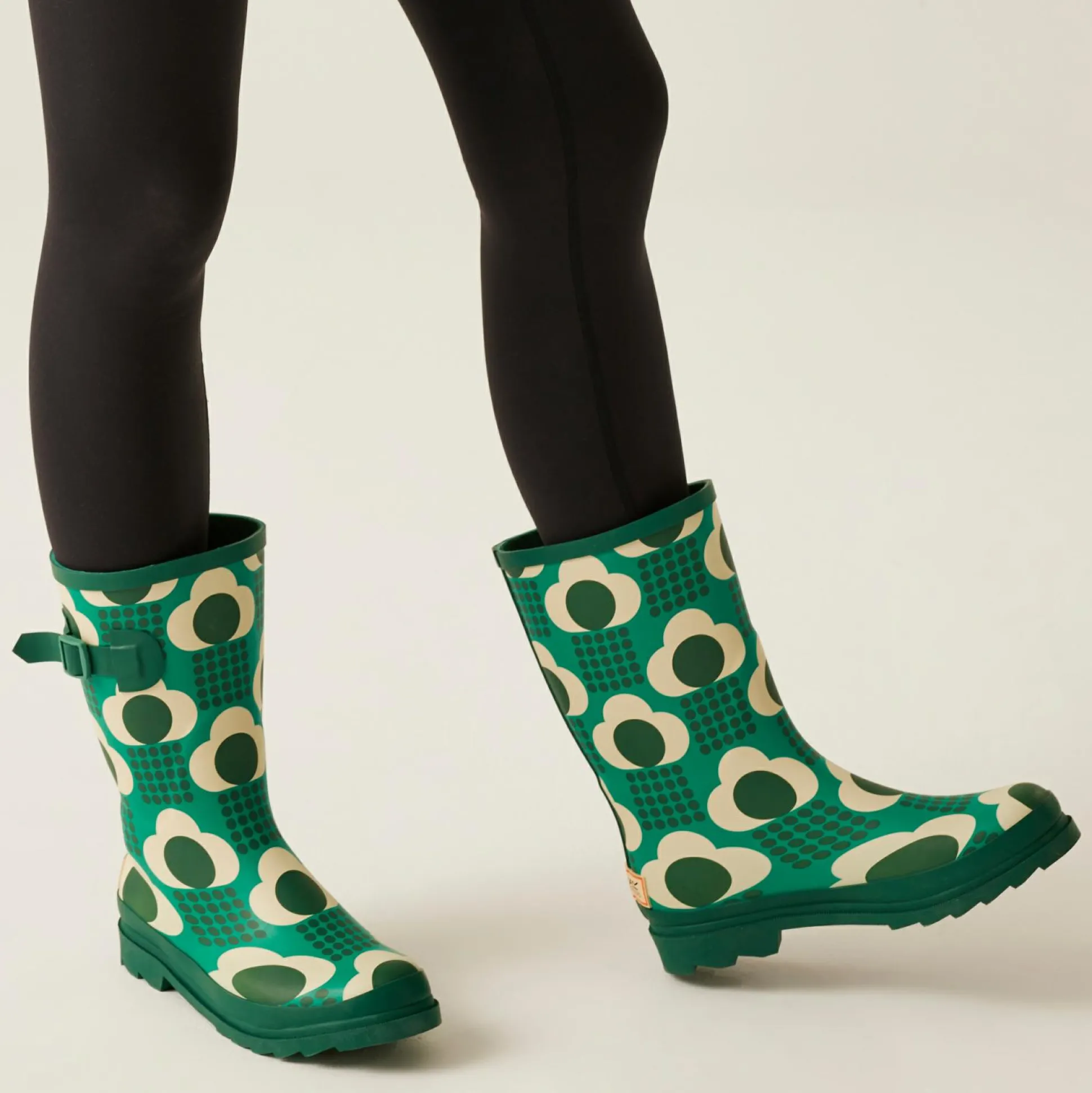 Orla Kiely Quarter Wellies | Rain Cloud Emerald